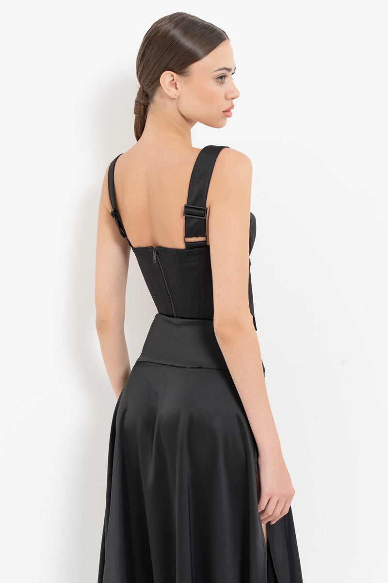 Black V-Neck Bustier