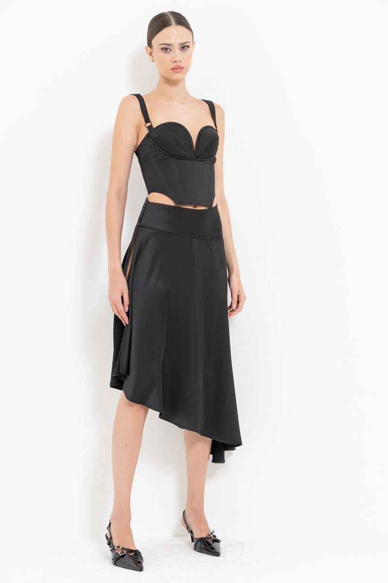 Black V-Neck Bustier