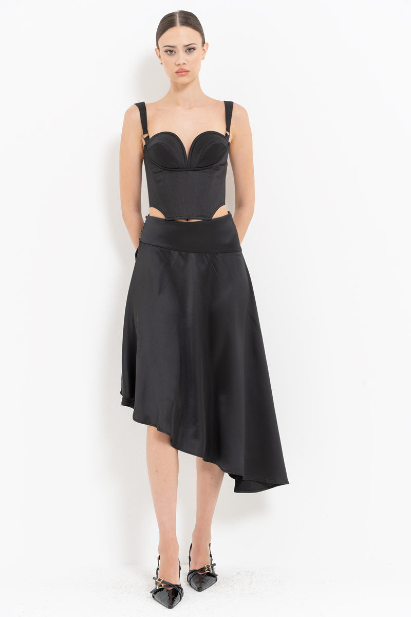 Black V-Neck Bustier