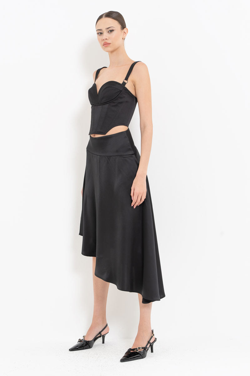Black V-Neck Bustier