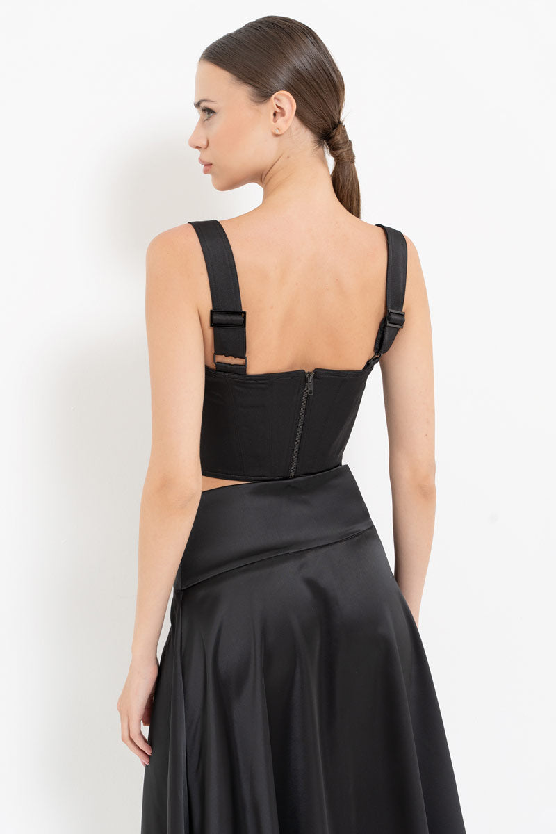 Black V-Neck Bustier