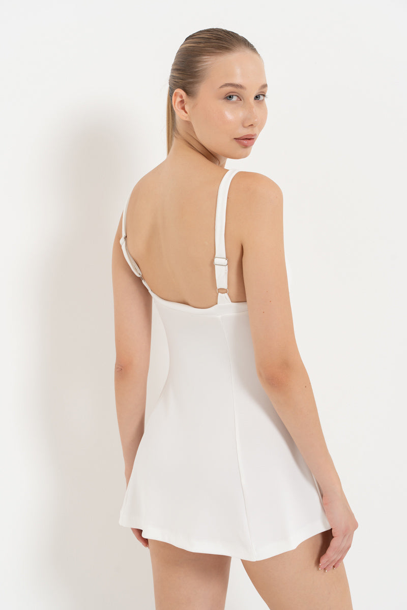 Off-White Strappy Mini Dress