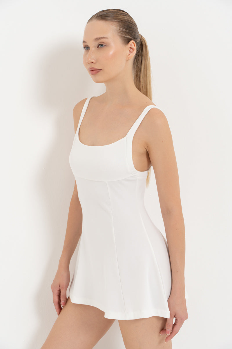 Off-White Strappy Mini Dress