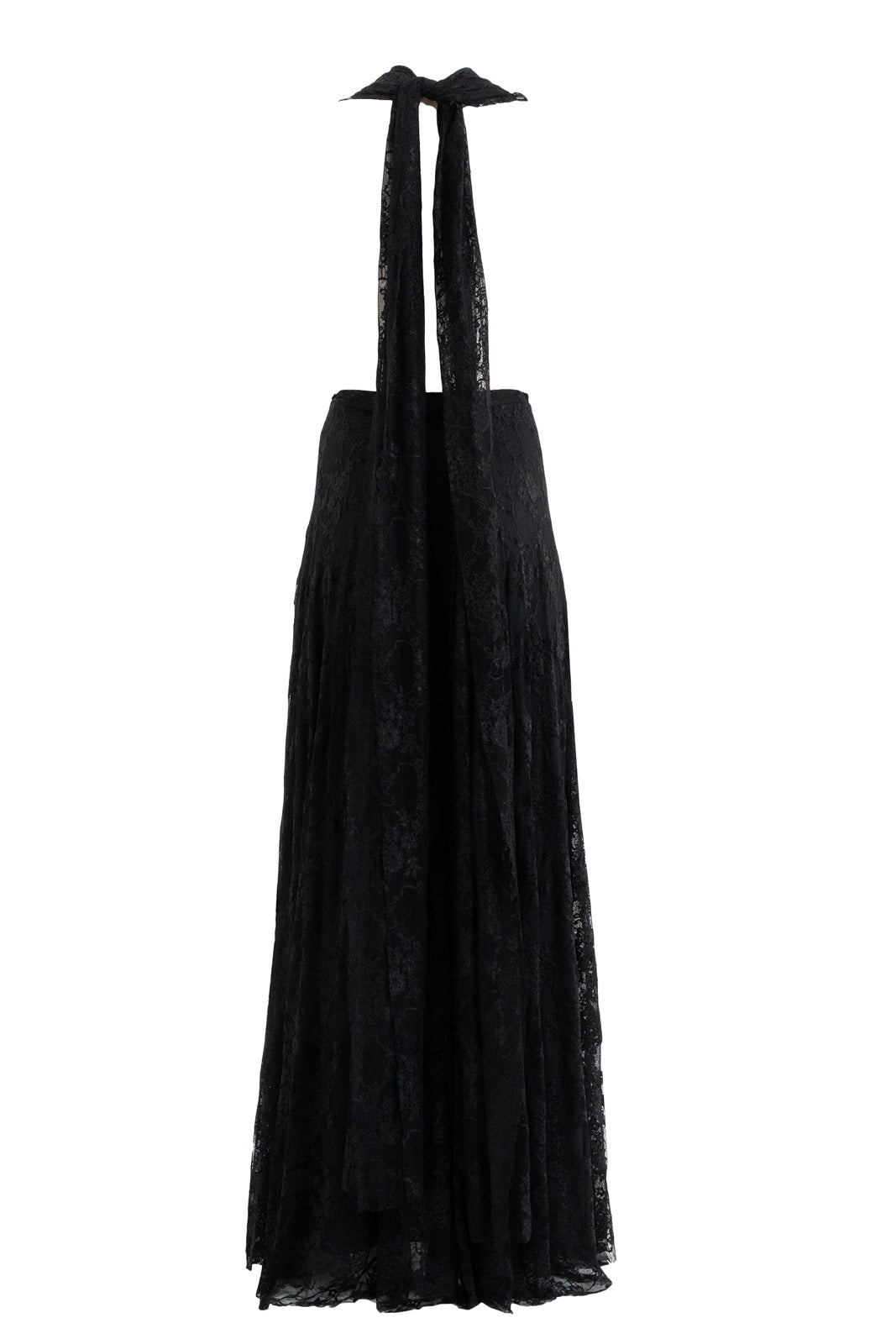 Halter Neck Lace Maxi Dress with Partial Lining