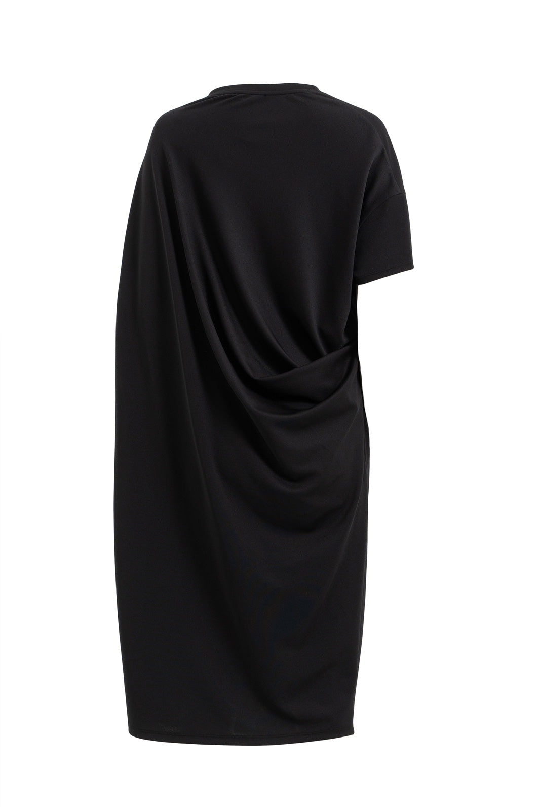 Round Neck One-Shoulder Asymmetric Dress