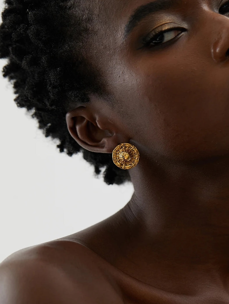 Sun Hat Stud Earrings