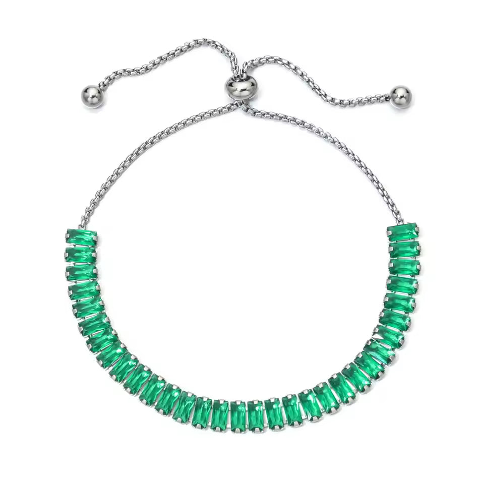 Sparkling Zirconia Adjustable Chain Bracelet