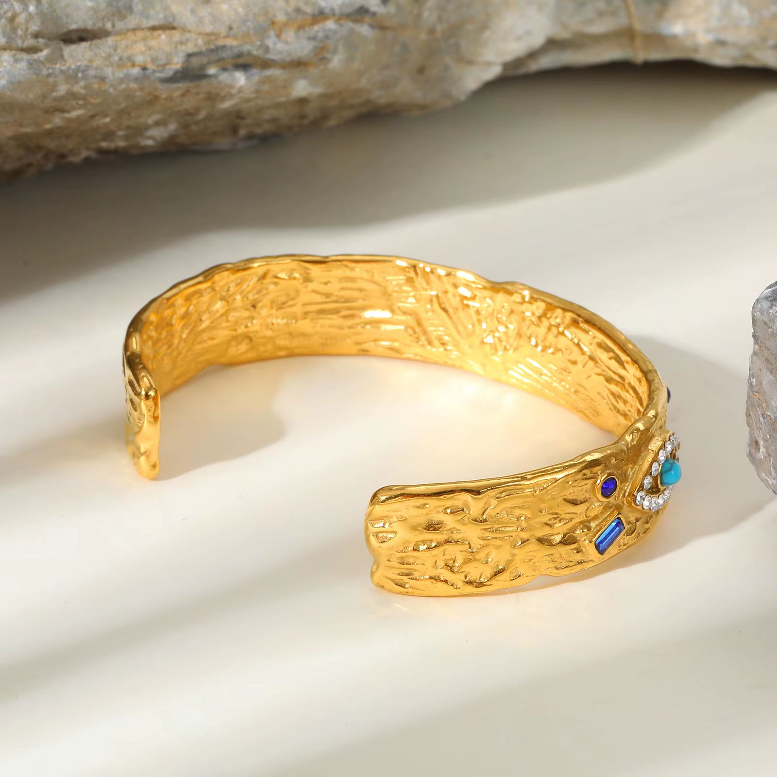 Zircon Turquoise Eye Cuff Bracelet