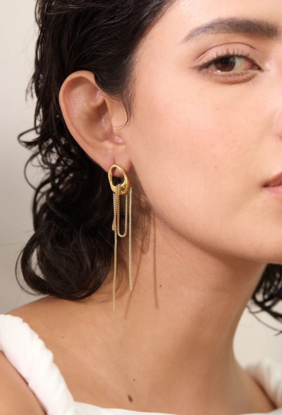 Modern Layered Tassel Chain Dangle Earrings
