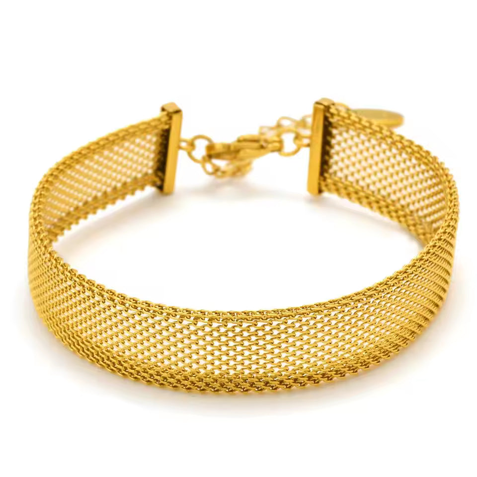 Vintage Gold Mesh Link Bracelet