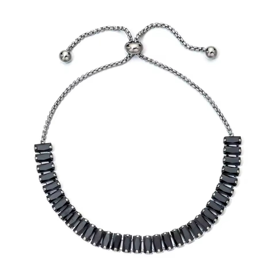 Sparkling Zirconia Adjustable Chain Bracelet