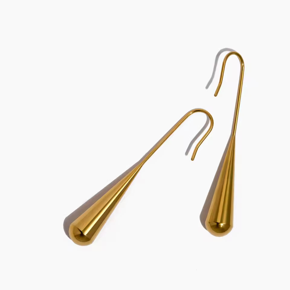 Minimalist Fluid Droplet Shaped Earrings