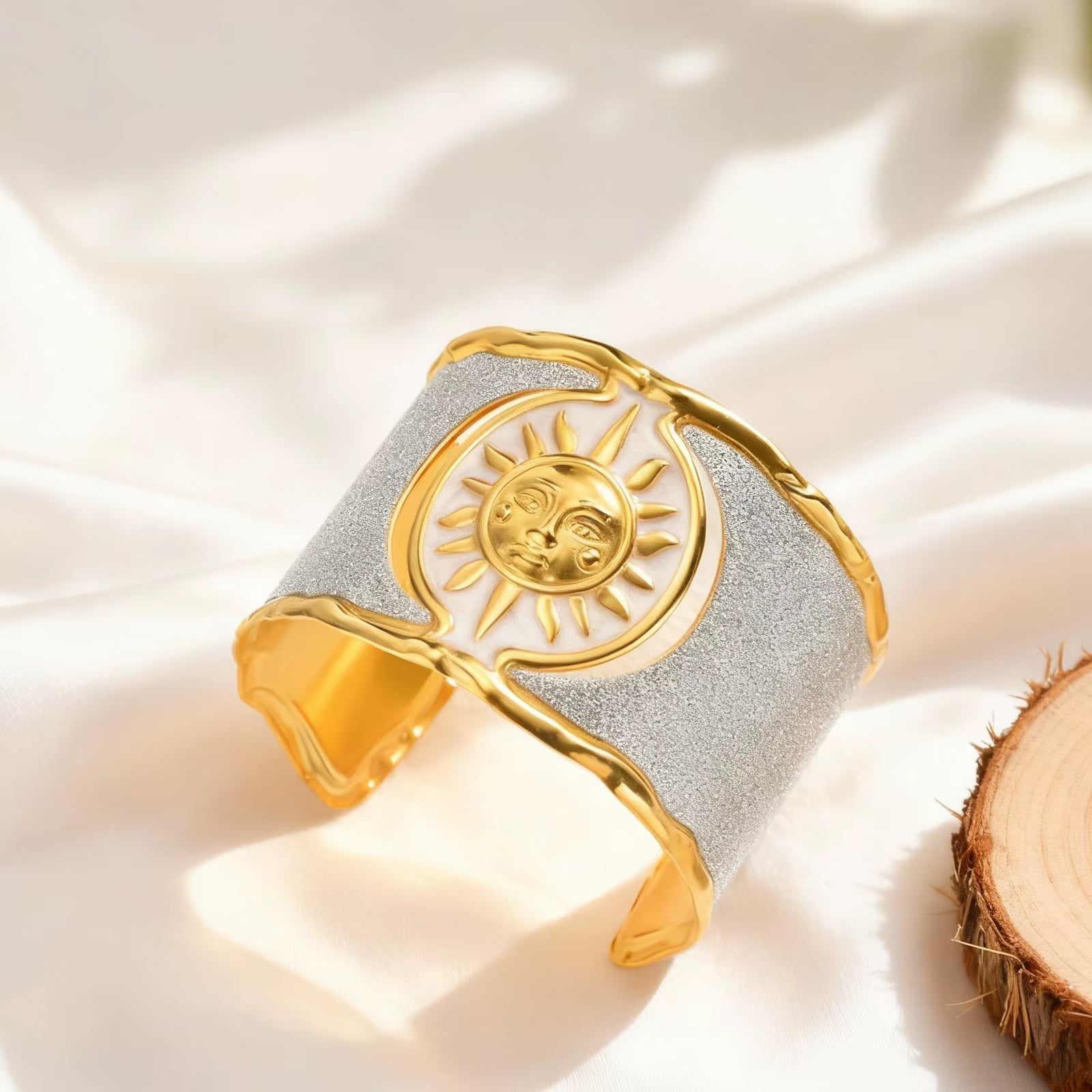 Exaggerated Sun Cuff Wide Bracelet