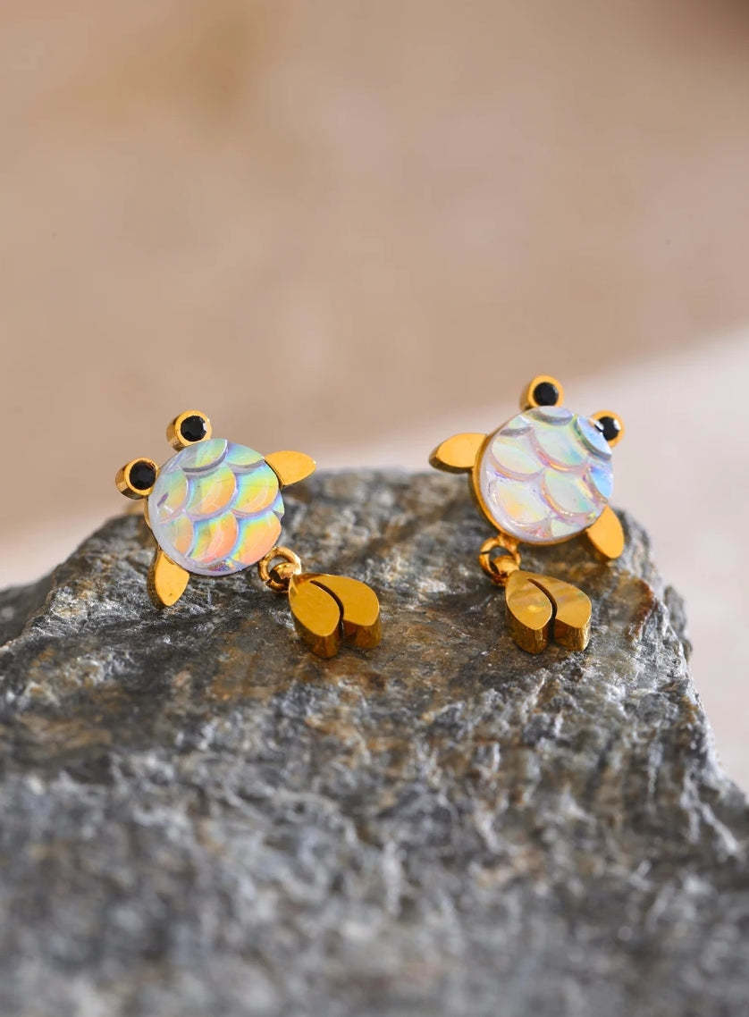 Minimalist Goldfish Drop Earrings