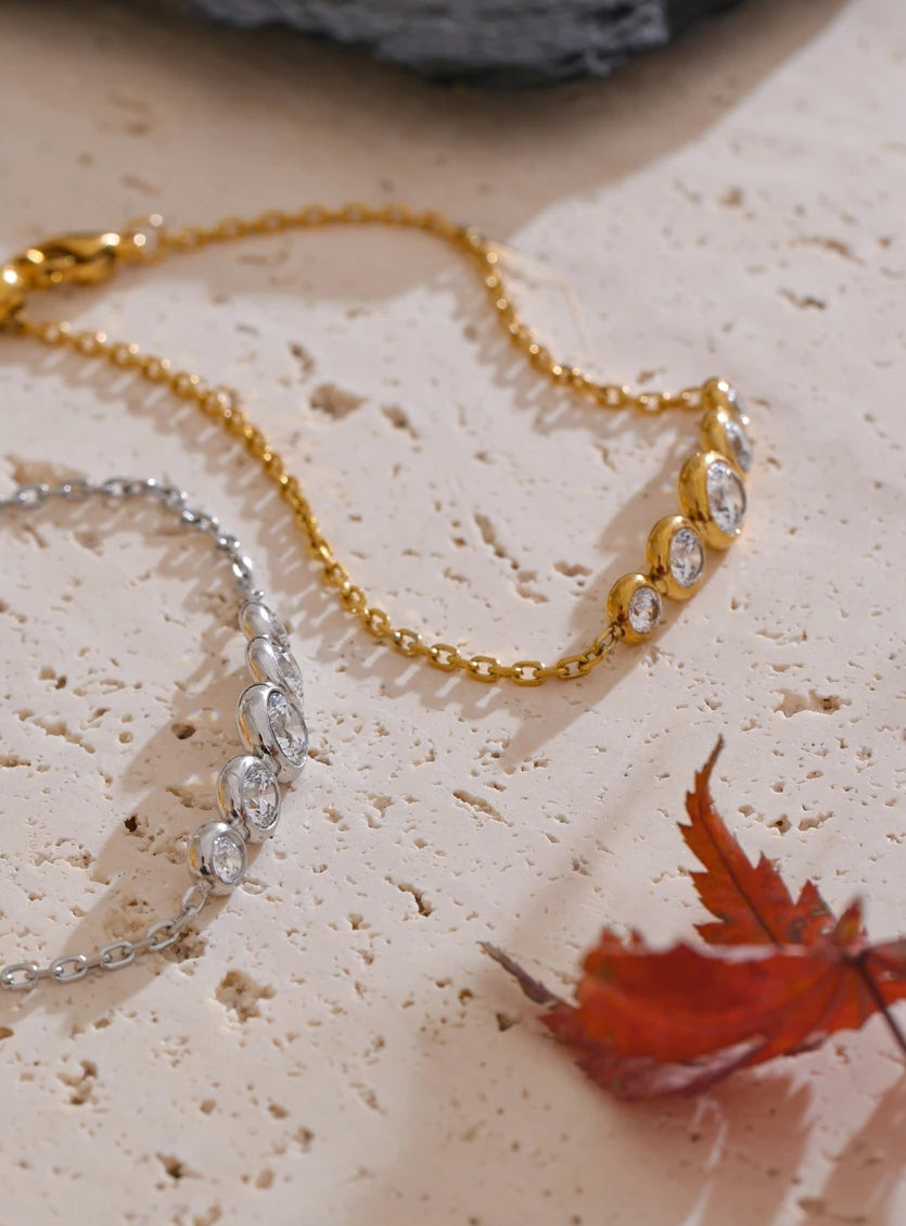 Multi Cubic Zirconia Chain Bracelet