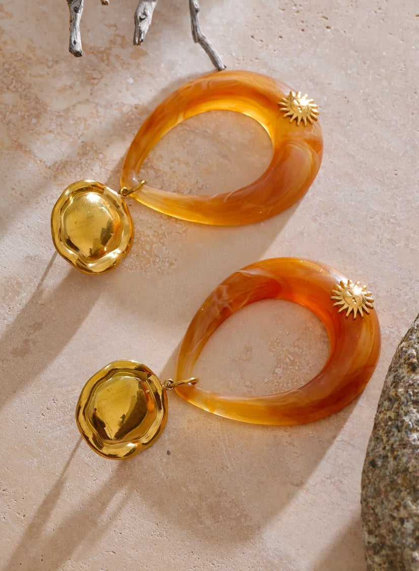Solar Swirl Drop Earrings