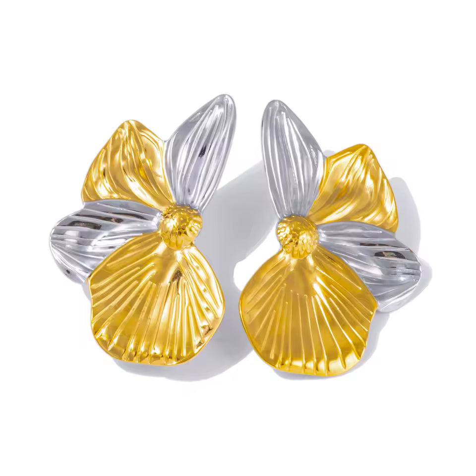 Bold Large Flower Stud Earrings