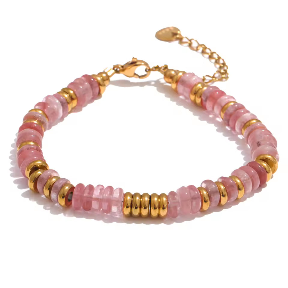Colorful Natural Stone Beads Chain Bracelet
