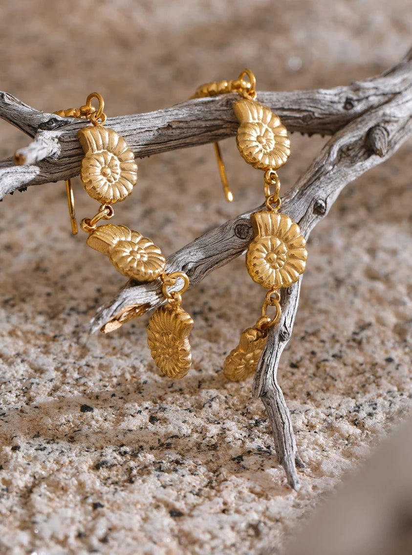 Linked Multiple Conch Dangle Earrings