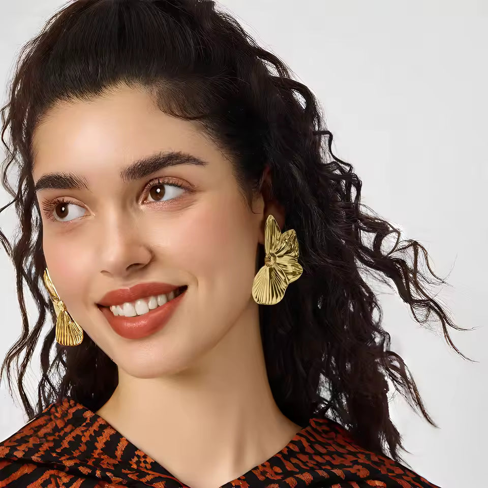 Bold Large Flower Stud Earrings