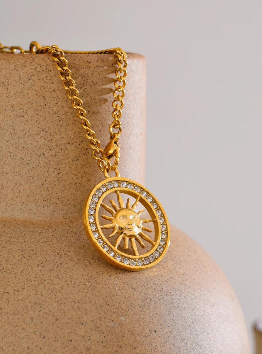 Solar Glow Pendant Necklace