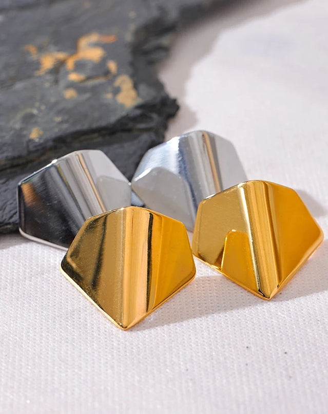 Folded Triangle Stud Earrings
