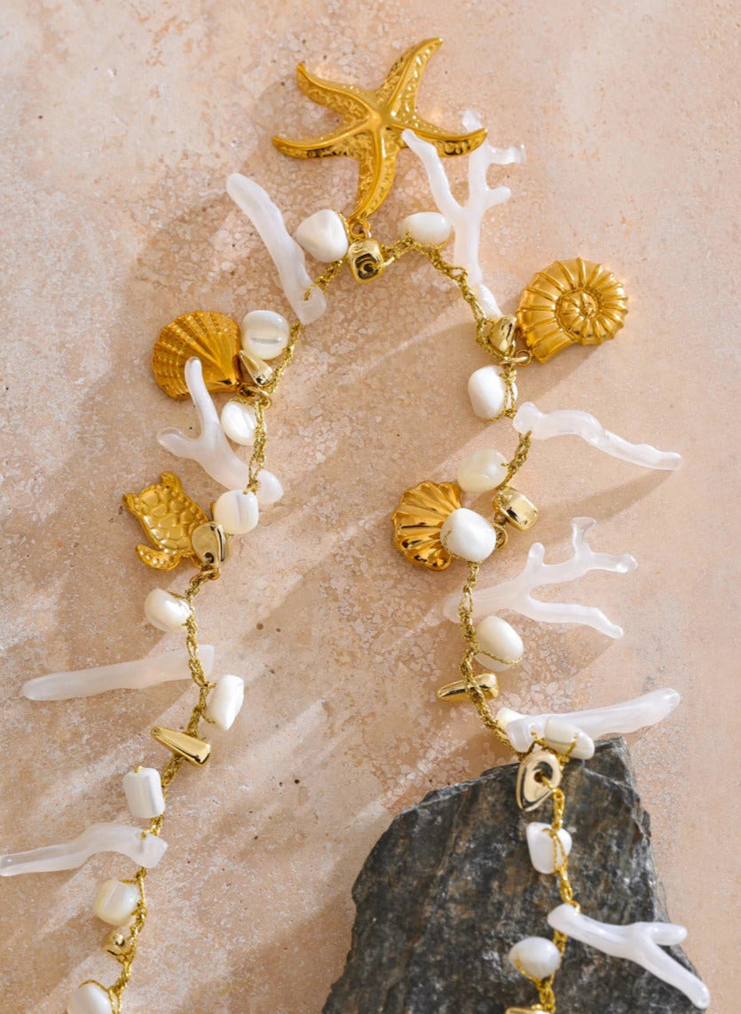 Golden Ocean Charm Necklace