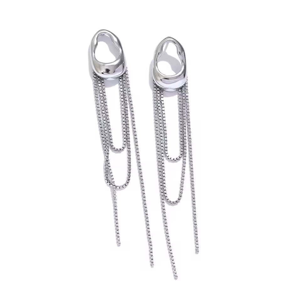 Modern Layered Tassel Chain Dangle Earrings