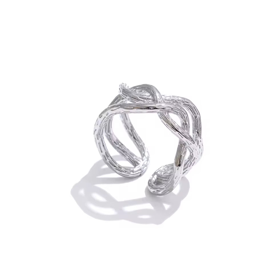 Adjustable Geometric Open Ring