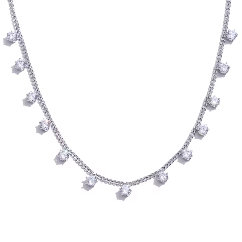 Shiny Cubic Zirconia Chain Necklace