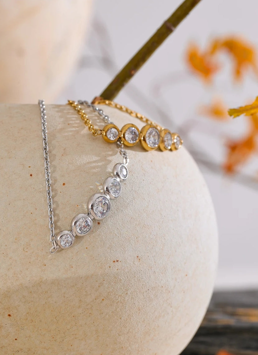 Multi Cubic Zirconia Chain Bracelet
