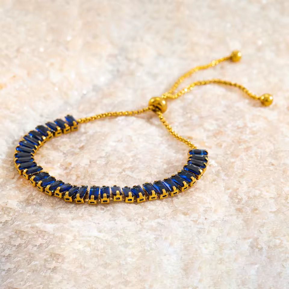 Sparkling Zirconia Adjustable Chain Bracelet