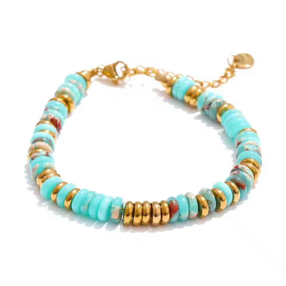 Colorful Natural Stone Beads Chain Bracelet