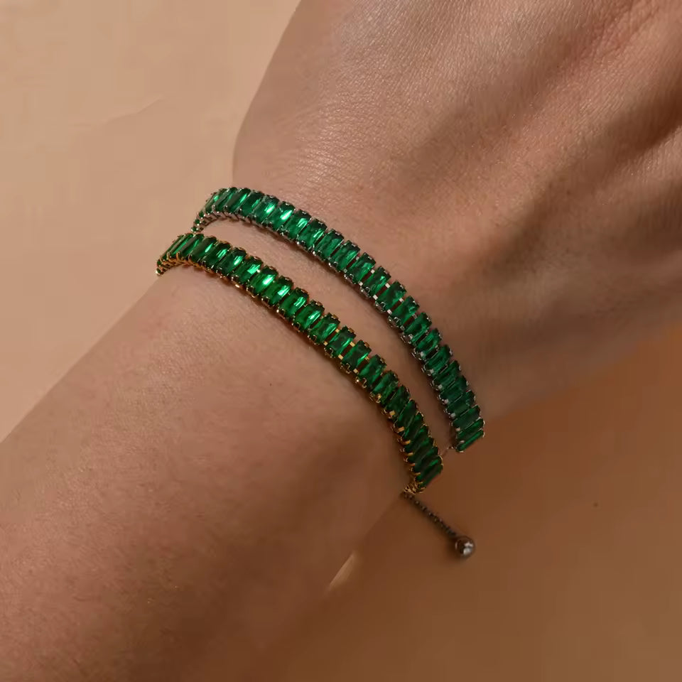 Sparkling Zirconia Adjustable Chain Bracelet