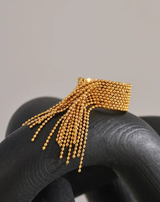 Fringe Flow Tassel Adjustable Ring