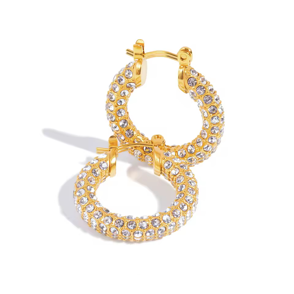 Cubic Zirconia French Classic Hoop Earrings