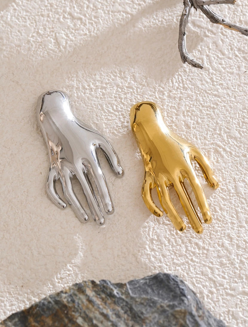 Glossy Hand Brooch