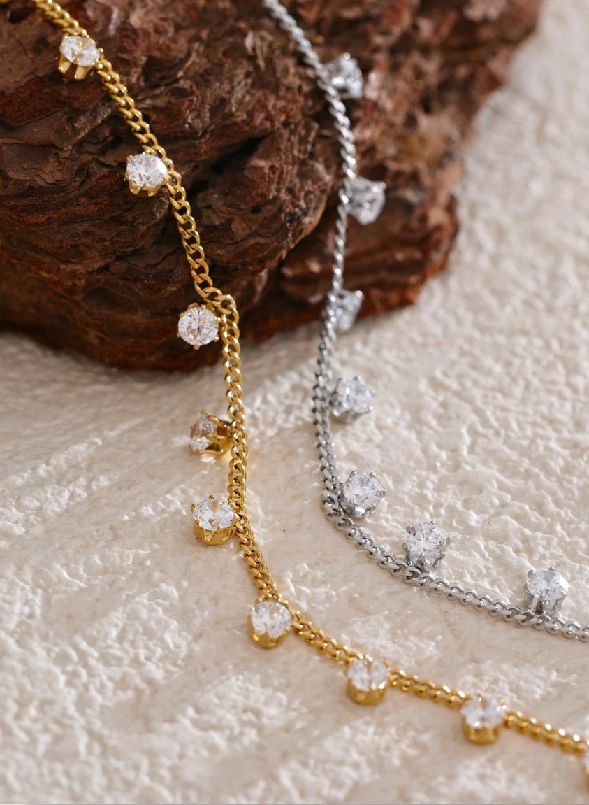 Shiny Cubic Zirconia Chain Necklace