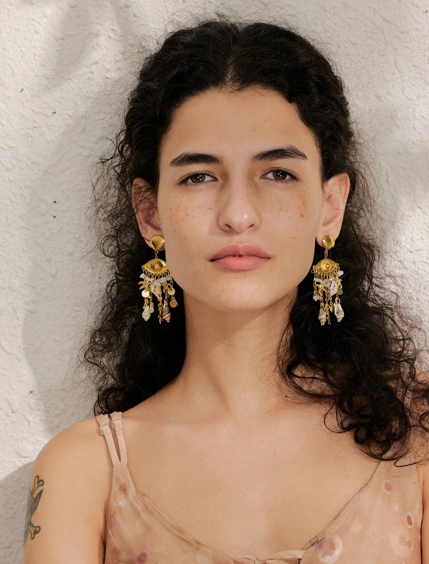 Mystic Eye & Sea Charms Dangle Earrings