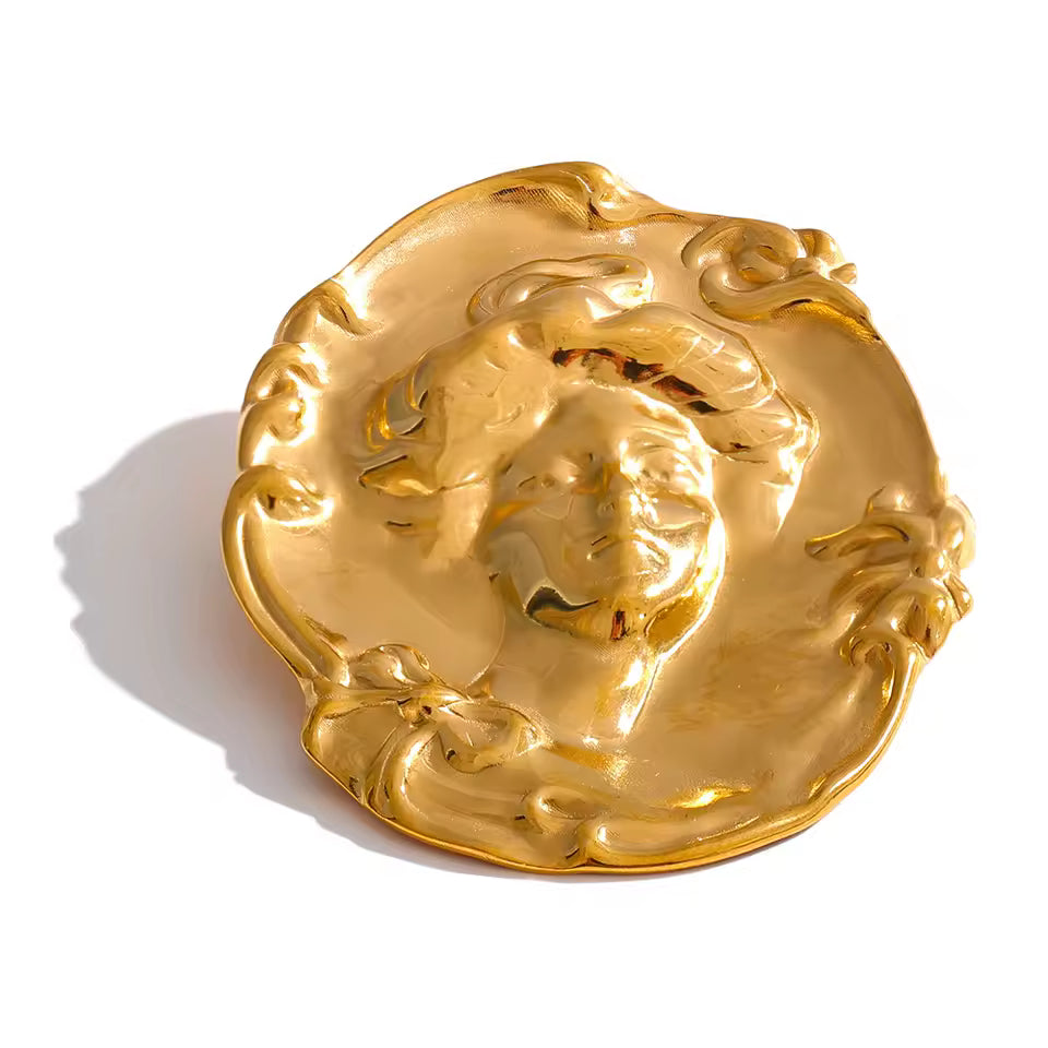 Antique Woman Portrait Brooch
