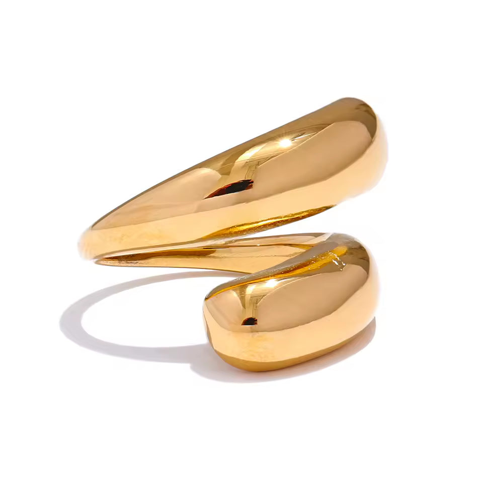 Geometric Spiral Adjustable Ring
