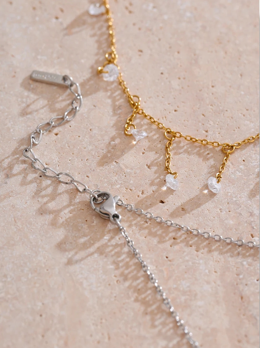 Dangling Zircon Chain Necklace