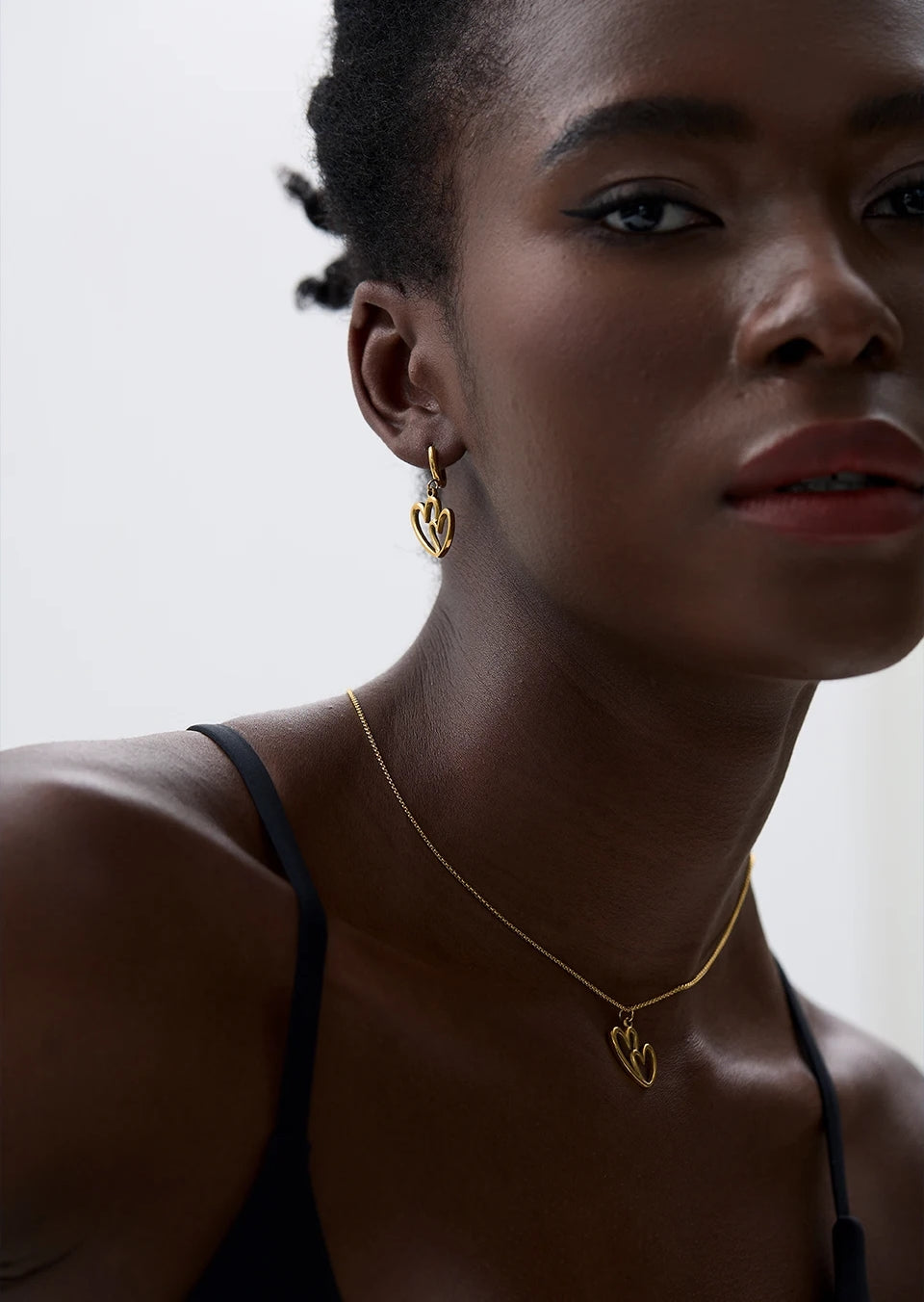 Interlocked Hearts Jewelry Set (Necklace & Earrings)