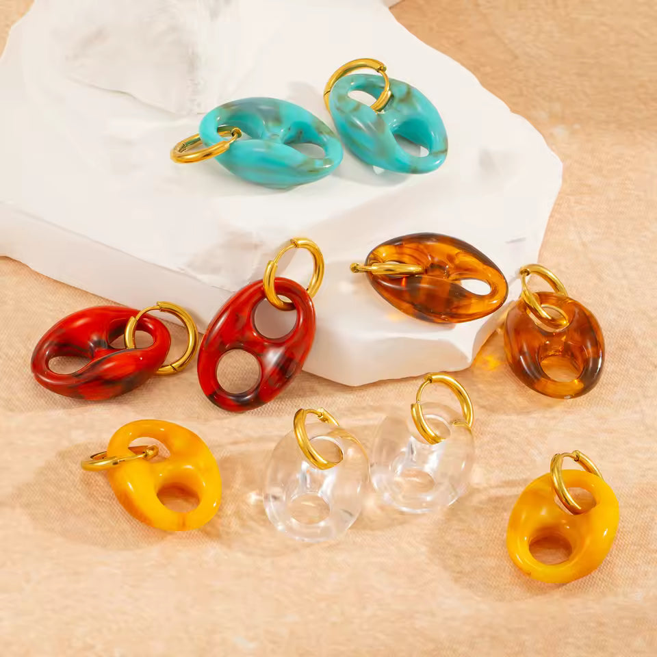 Double Hole Acrylic Drop Earrings