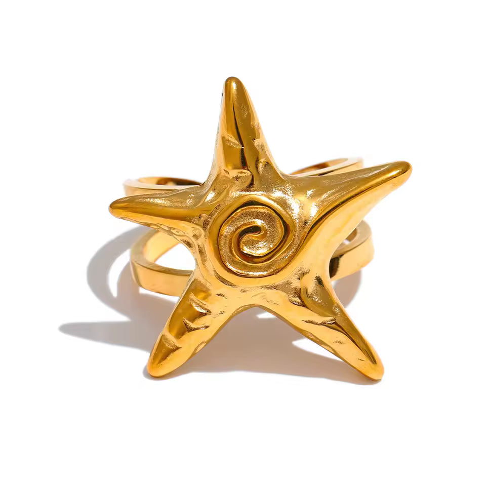 Adjustable Starfish Open Ring