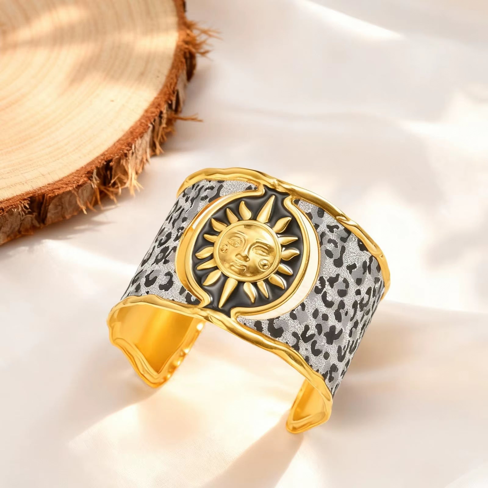 Exaggerated Sun Cuff Wide Bracelet