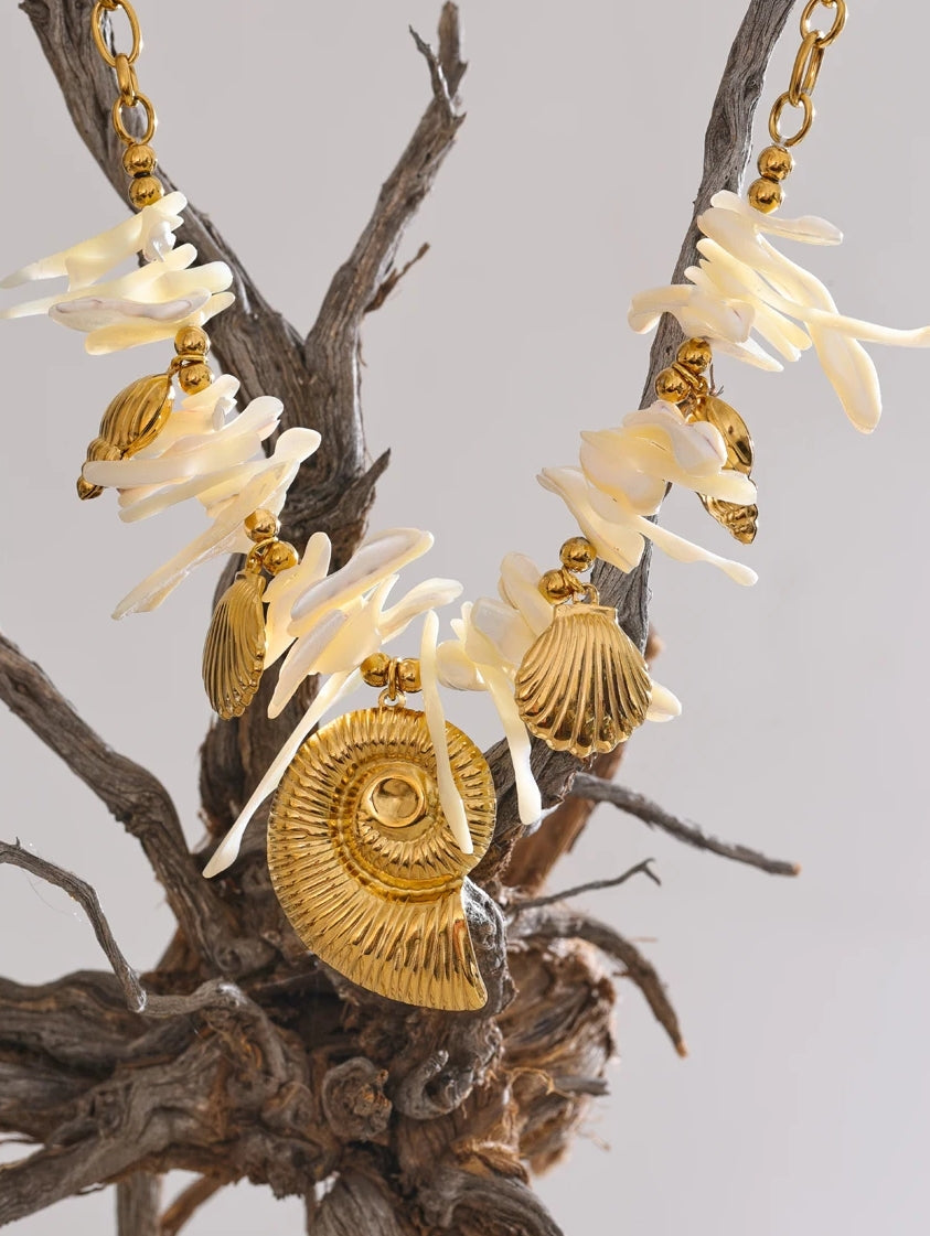 Resin Corals & Sea Charms Necklace