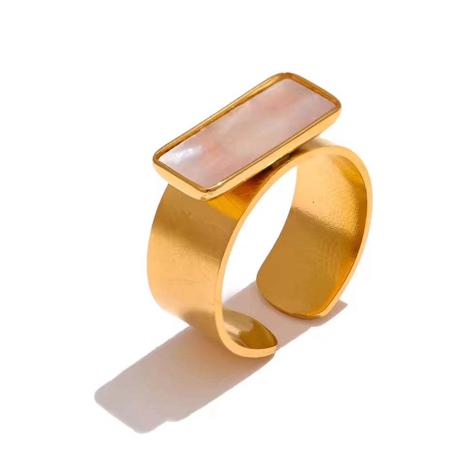 Natural Shell Adjustable Open Ring