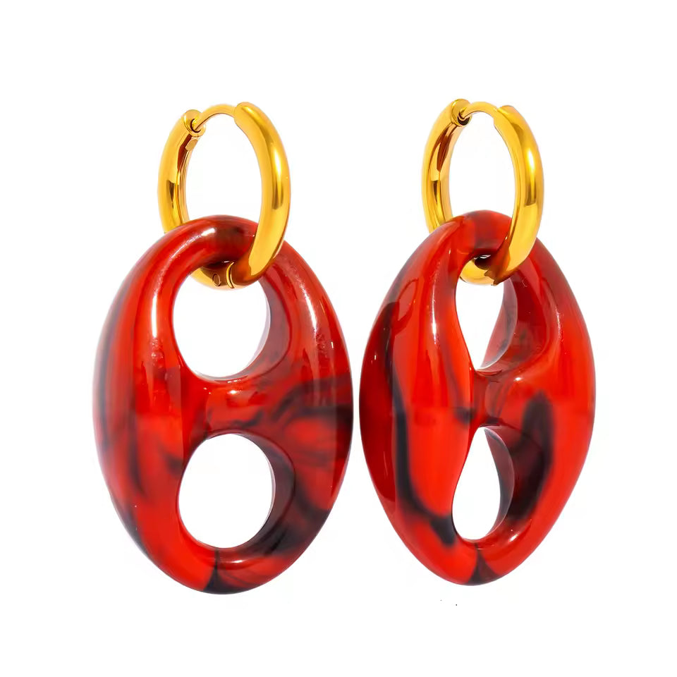 Double Hole Acrylic Drop Earrings