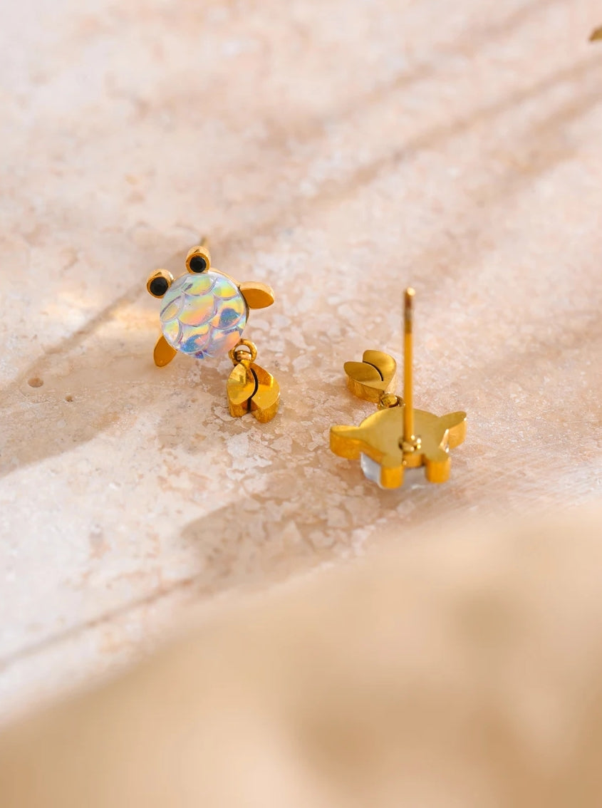 Minimalist Goldfish Drop Earrings